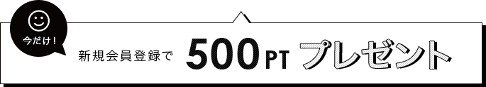 新規会員登録で500PT プレゼント