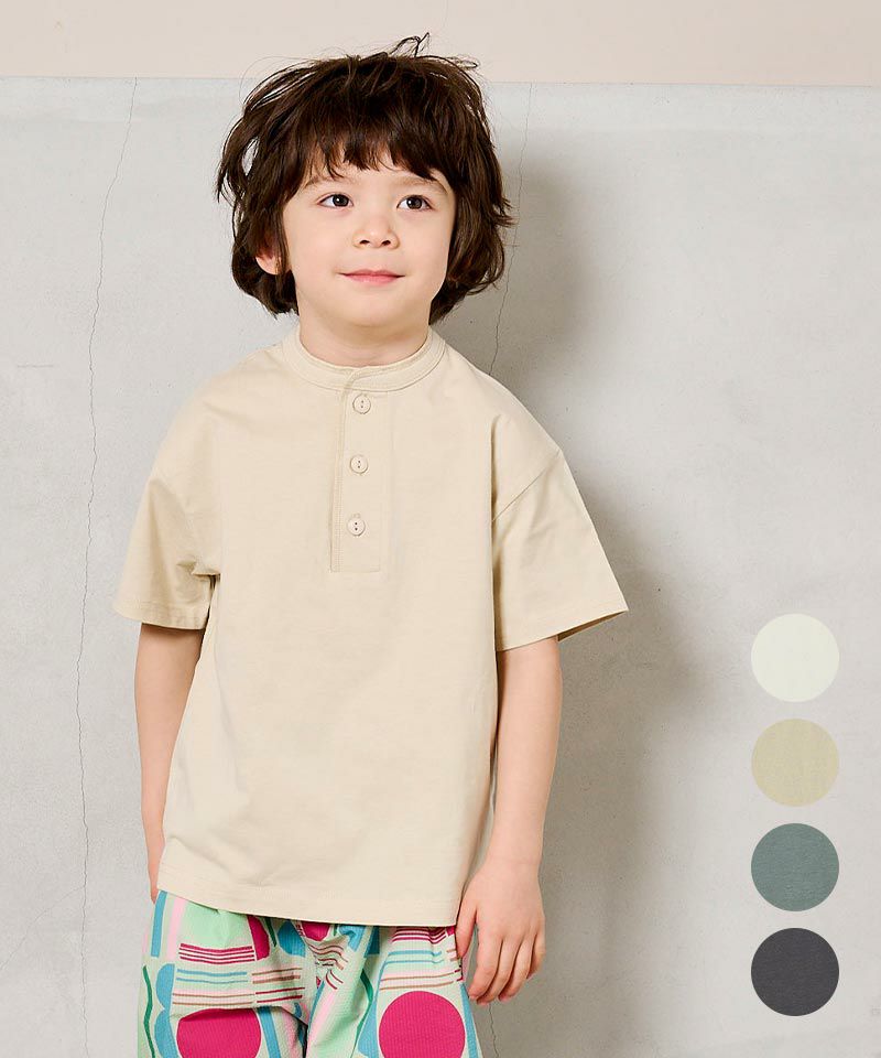 COTTON from U.S.A ヘンリーネック半袖Tシャツ ｜ トップス ｜ 子供服 ...