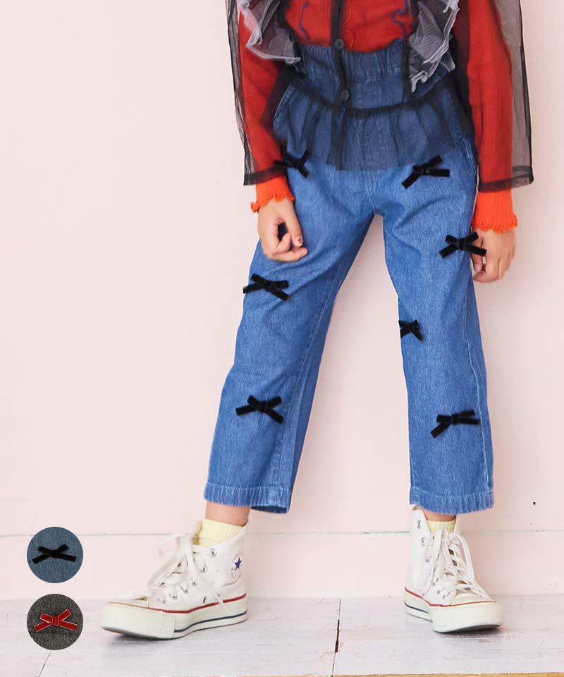 リボンいっぱいデニムパンツ ｜ ボトムス ｜ 子供服のセレクトショップ 