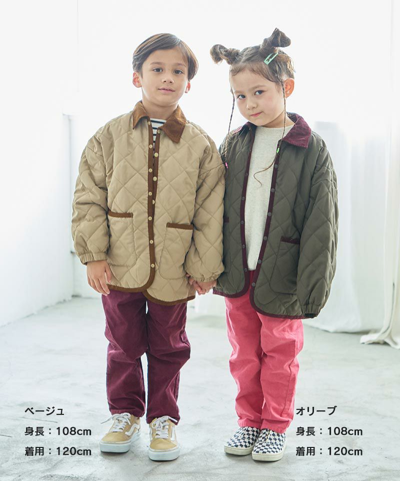 My panda/ 位置付け キルティングジャケット ホワイト/ベージュ