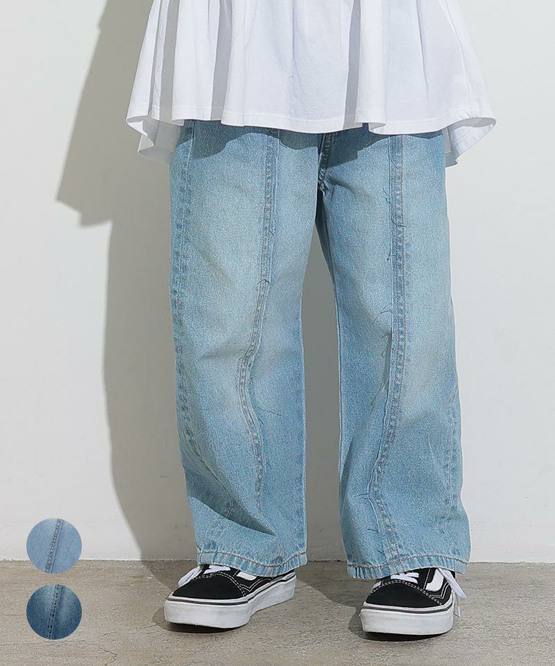 リメイクデニムワイドストレートパンツ ｜ ボトムス ｜ 子供服の 
