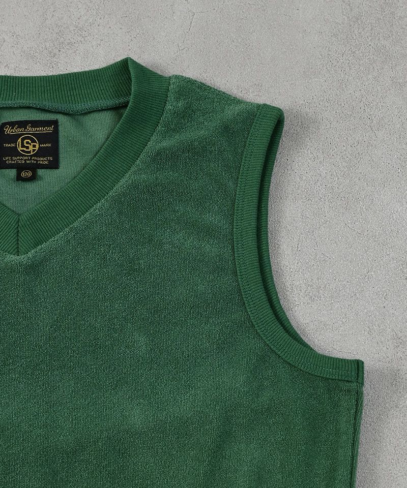 MENS Vネックベスト モスブルー/072332700