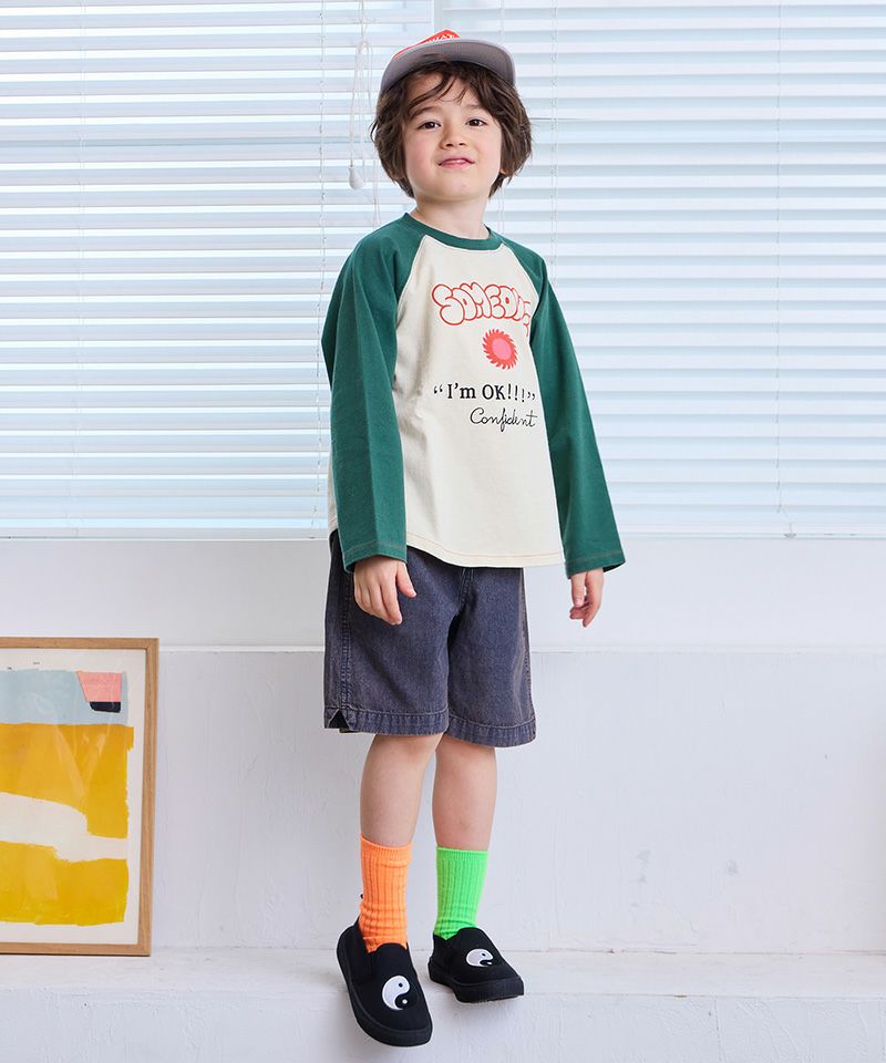 甘編み天竺ラグランプリントロンティー ｜ トップス ｜ 子供服の