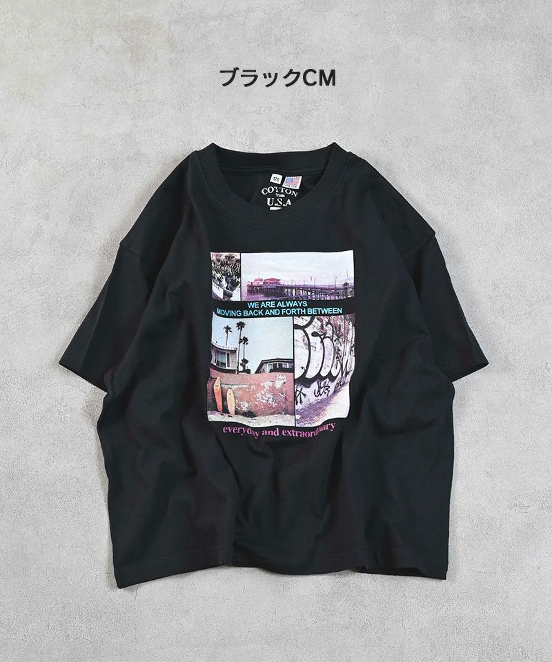 COTTON from U.S.A ビッグシルエットフォトプリントTシャツ