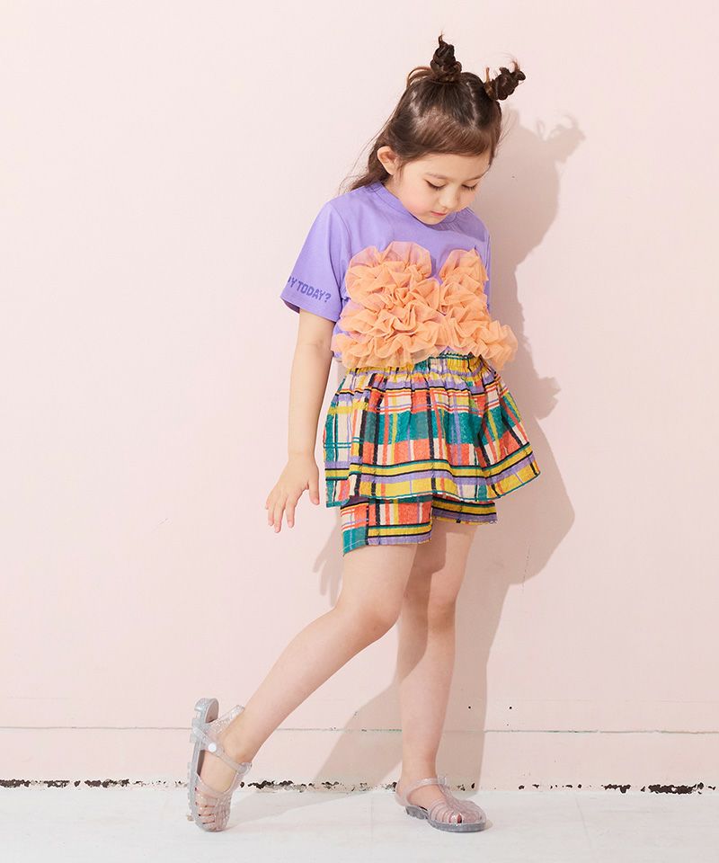 チュールランダムフリルTシャツ ｜ トップス ｜ 子供服の