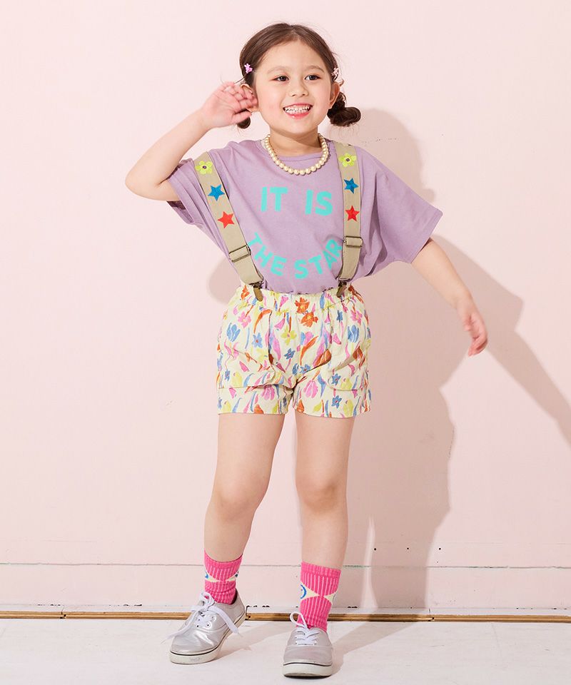 Daisy様　iriey ネオンカラーロゴプリント ドルマンボーダーTシャツ プリントドルマンTシャツ ｜ トップス ｜ 子供服のセレクト