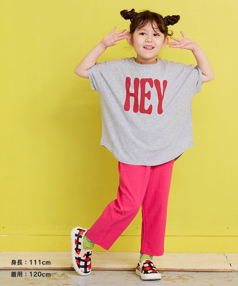 Daisy様　iriey ネオンカラーロゴプリント ドルマンボーダーTシャツ ボーダーネオンカラーロゴTシャツ/グレー×ピンク | ILARE -イラーレ-
