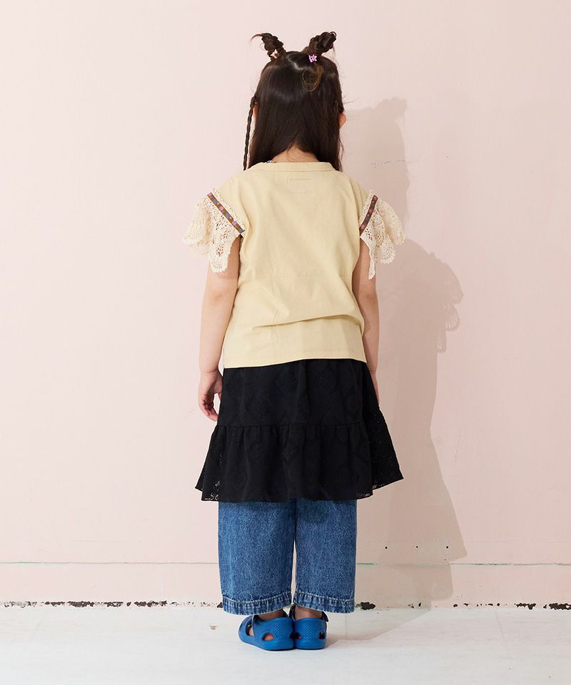 美品　カメリアモチーフ　M’S GRACY レーススリーブ　カットソー　ケープ袖 美品 カメリアモチーフ M'S GRACY レーススリーブ カットソー