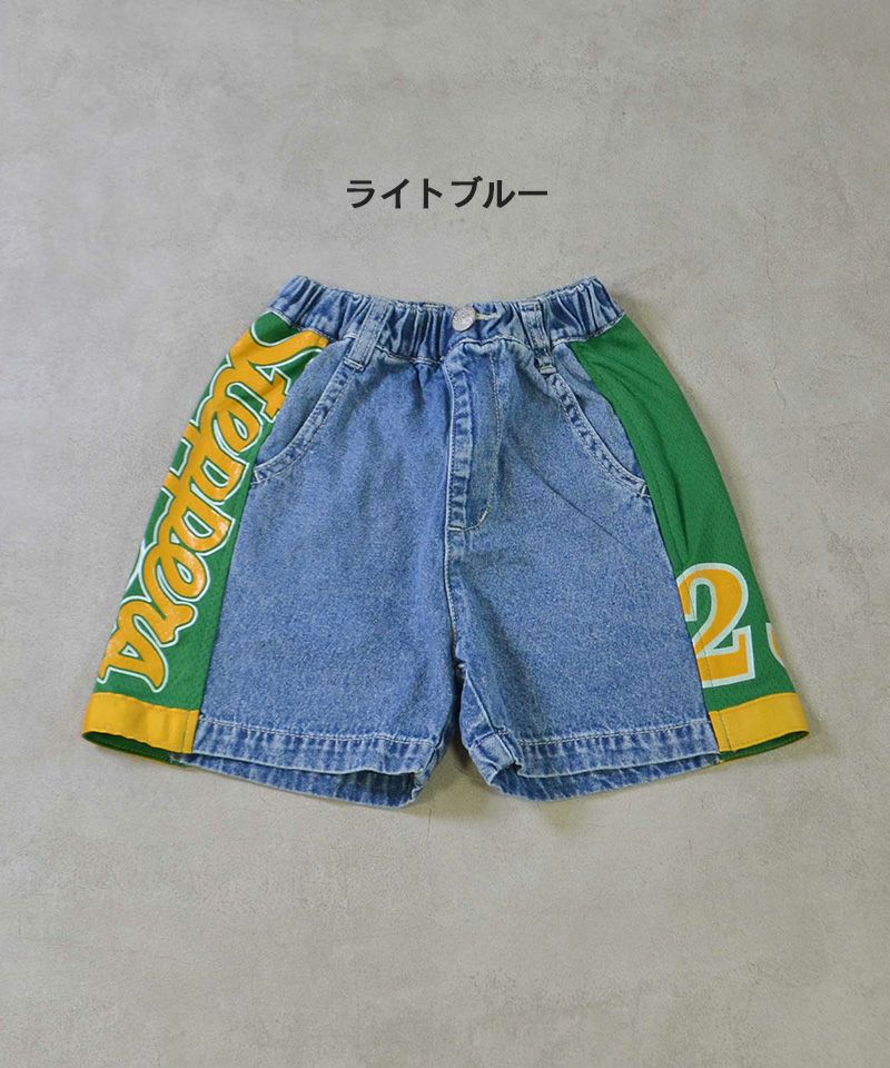 バギーハーフデニム jorts ペイント リメイク - メルカリ
