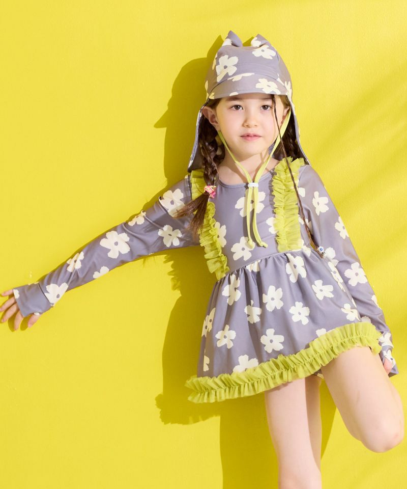チュールフリル長袖ワンピース ｜ 水着・スイムグッズ ｜ 子供服