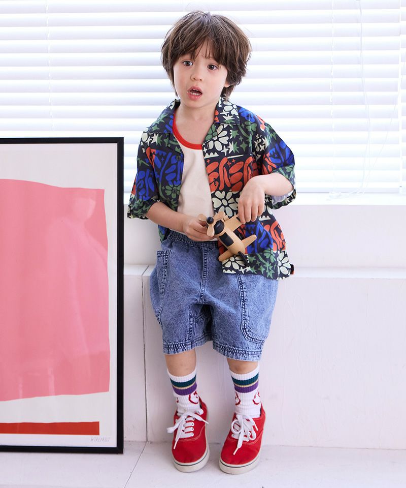 総柄オープンカラーシャツ ｜ トップス ｜ 子供服のセレクト