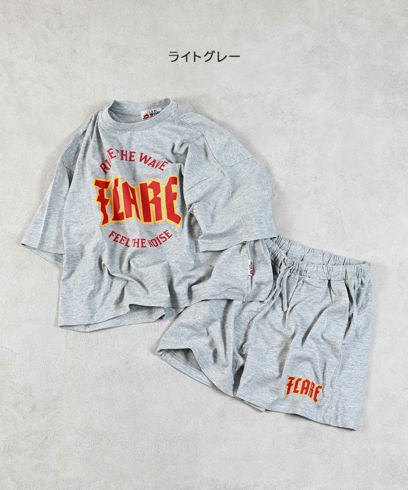 LIBERTY WALK セットアップ グレー プリント 刺繍 ロゴ 半袖短パン LIBERTY WALK トップス 半袖 Tシャツ グレー プリント 刺繍 ロゴ