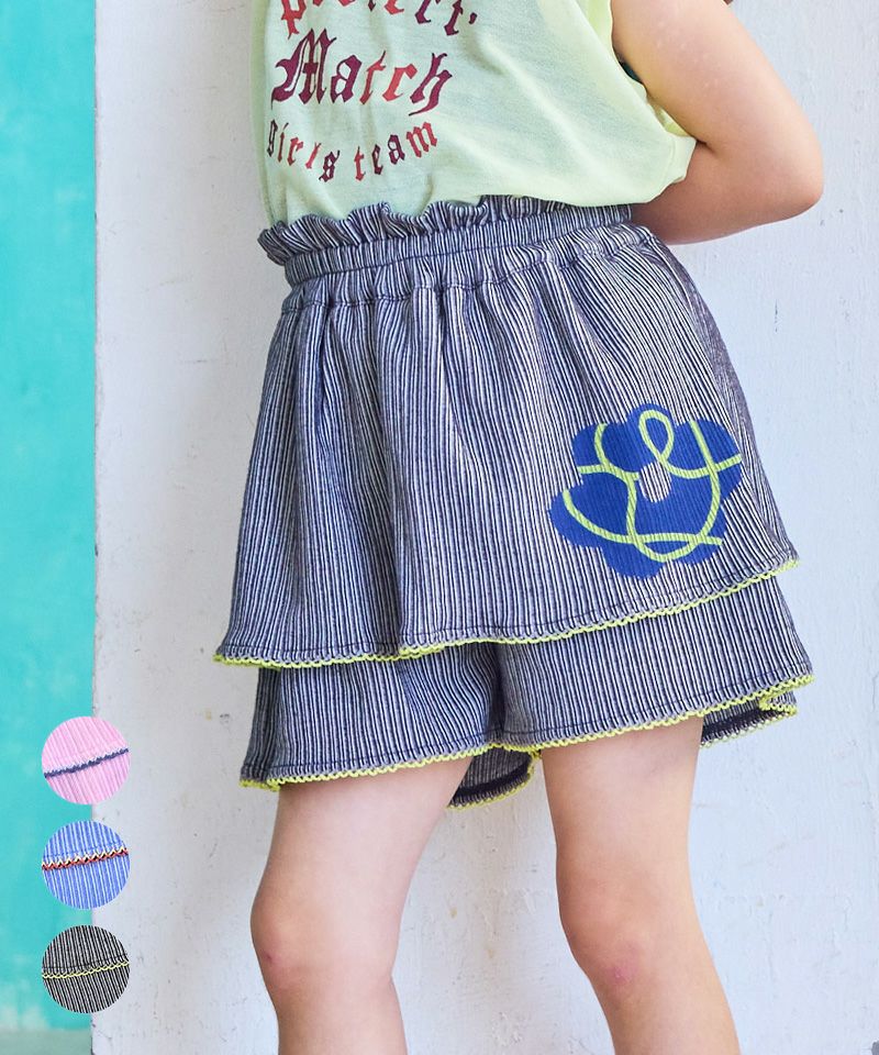 マキ　　キュロットパンツ リブモチーフプリントキュロットパンツ ｜ ボトムス ｜ 子供服の