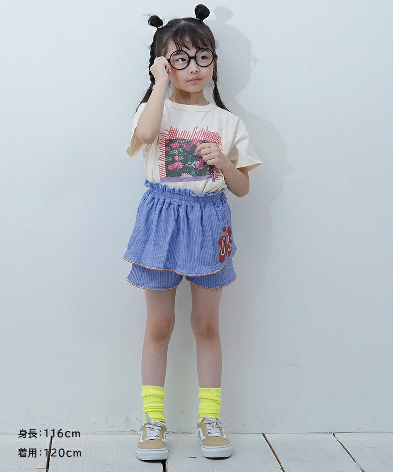 リブモチーフプリントキュロットパンツ ｜ ボトムス ｜ 子供服の