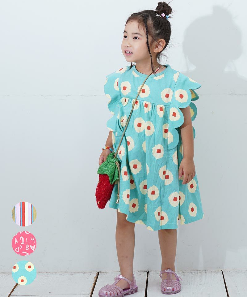 ソウガラスカラップスリーブワンピ－ス ｜ ワンピース・ジャンパー