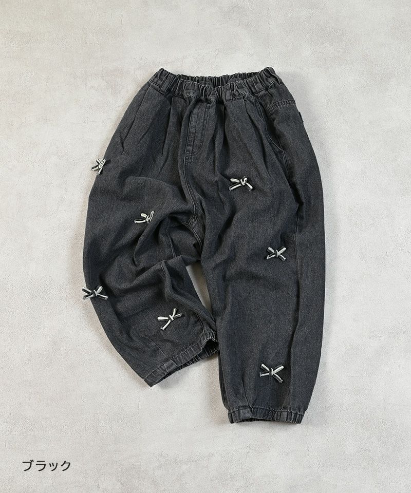 リボンいっぱいデニムバレルパンツ ｜ ボトムス ｜ 子供服の