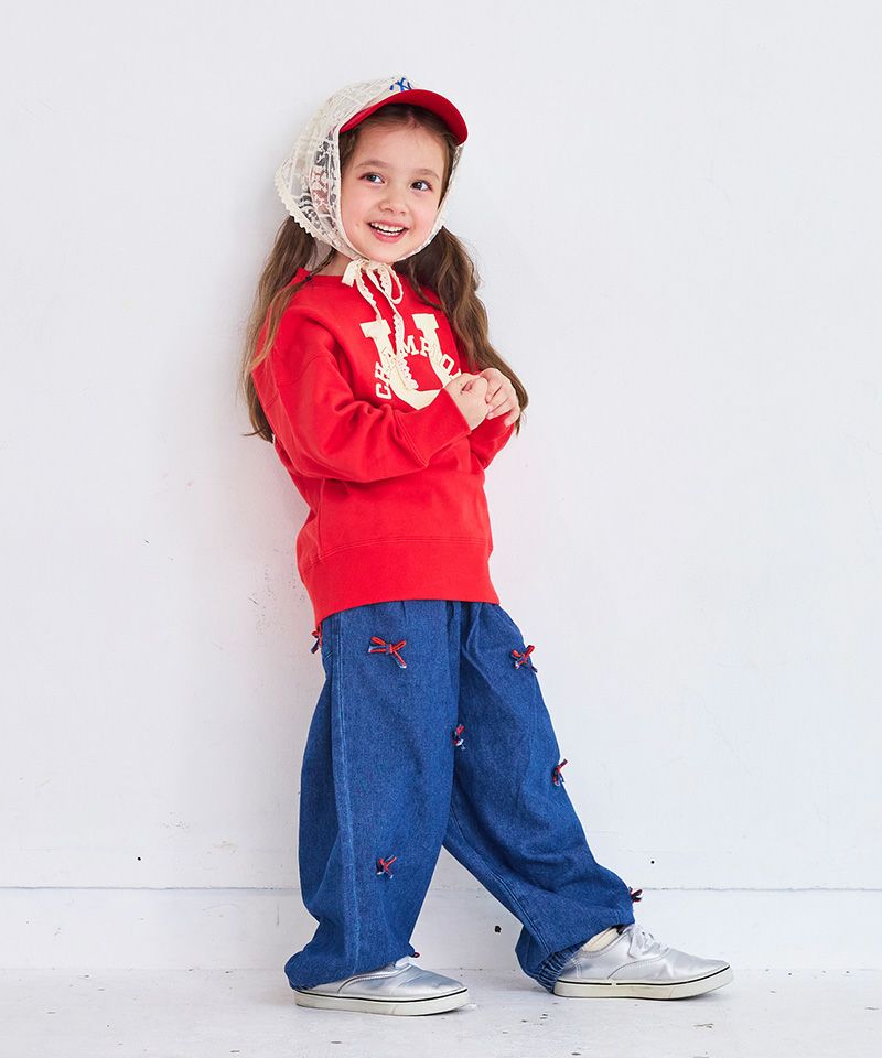 リボンいっぱいデニムバレルパンツ ｜ ボトムス ｜ 子供服の