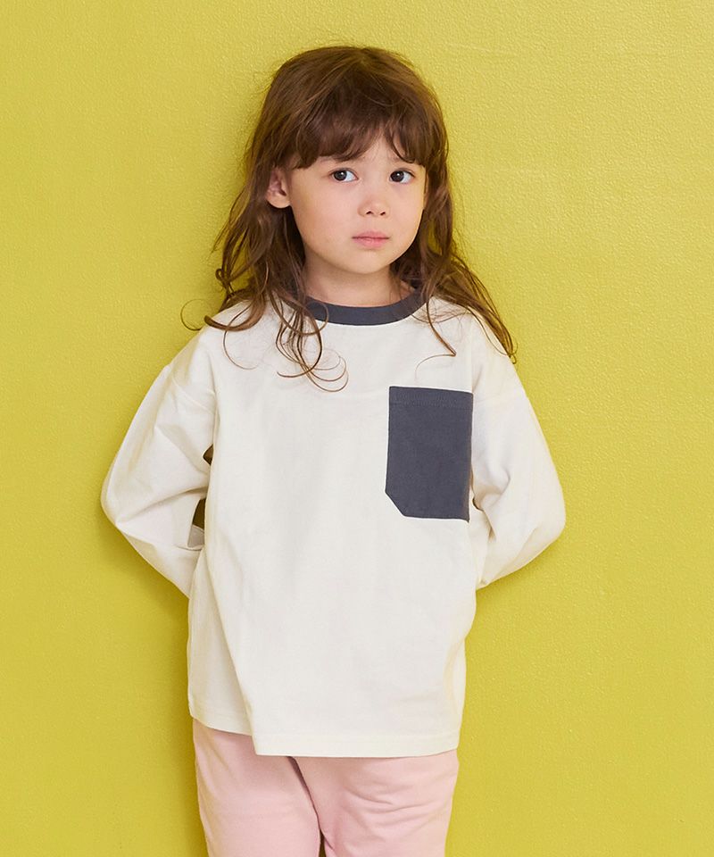 【人気カラー】【厳選デザイン】【可愛い】ブランドキッズ トップス130まとめ売り 配色ポケットロンTee ｜ トップス ｜ 子供服のセレクトショップ