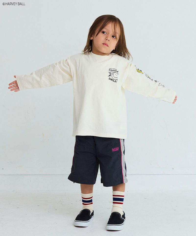 スマイリー出品 FUNALIVE tシャツ SMILEY FACE 別注 ワイドロングTシャツ メンズ
