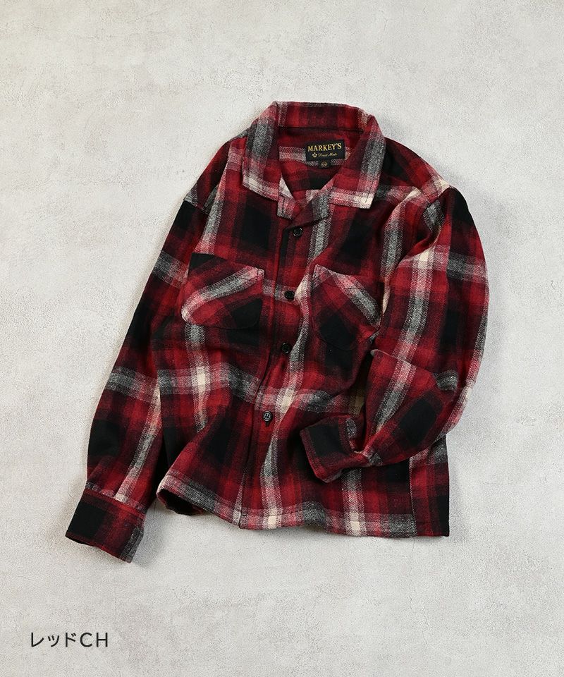 その他ブランド / RAJA BY MARYLAND/長袖シャツ/M/ウール/RED/チェック オープンカラーチェックシャツ ｜ トップス ｜ 子供服のセレクト