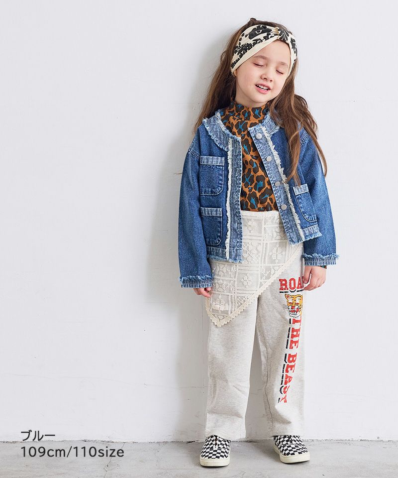 ゆきキティ シェリエ　sheller ノーカラーフリンジデニムジャケット ゆきキティ様専用 シェリエ sheller ノーカラーフリンジデニム