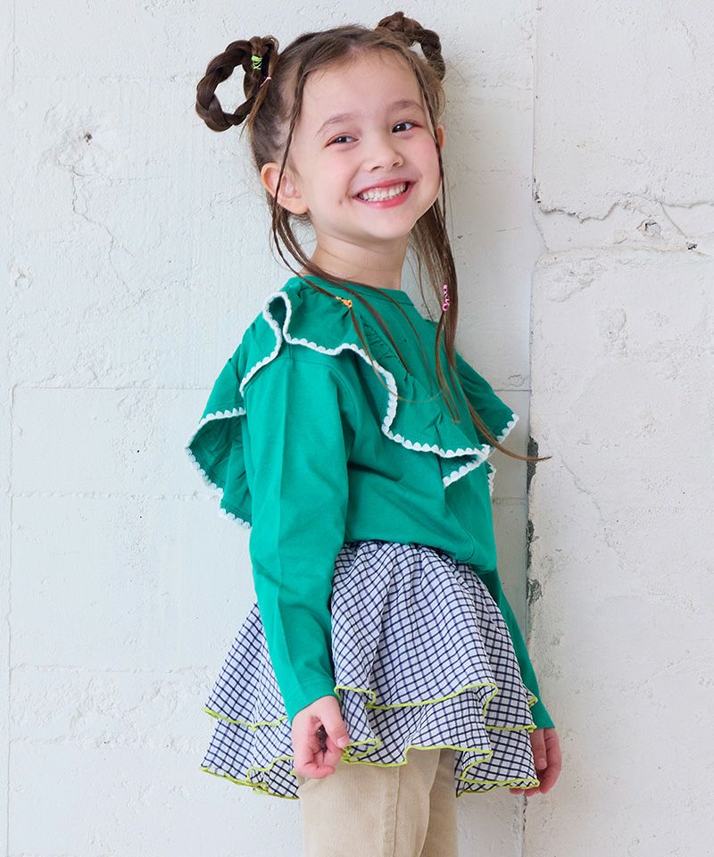 チェックフリルレイヤードスカート ｜ ボトムス ｜ 子供服の