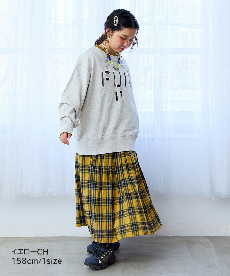パーリーゲイツ】美品 プリーツスカート チェック ロゴ 0サイズ