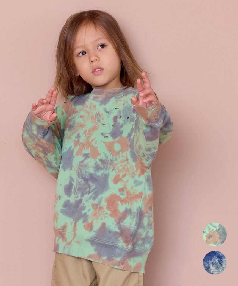 タイダイダメージスウェット ｜ トップス ｜ 子供服のセレクトショップ