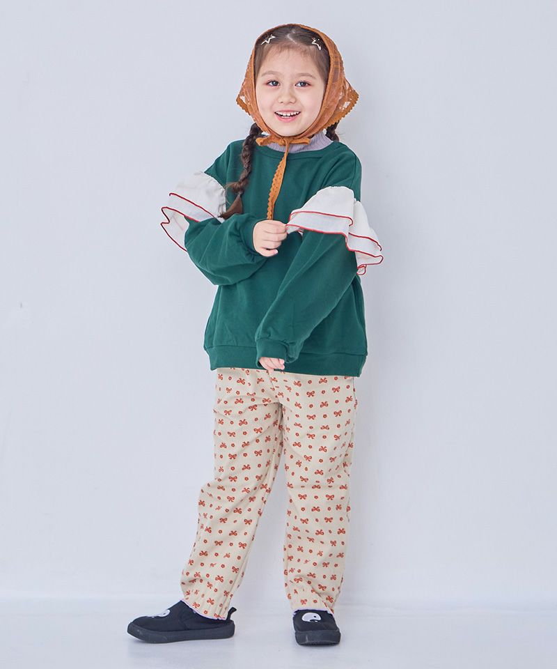 ウラケ袖布帛フリルトレーナー【販売店舗限定アイテム】 ｜ トップス