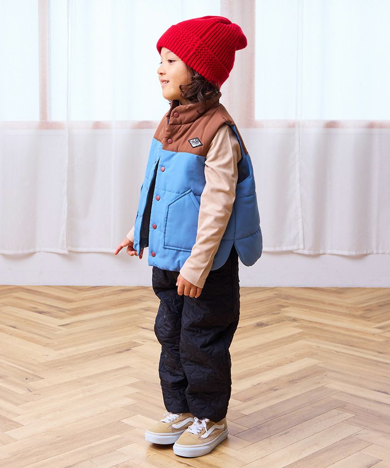 MOI モイ キルトベスト マシンウォッシャブル】ヨーク切り替えキルトベスト ｜ アウター