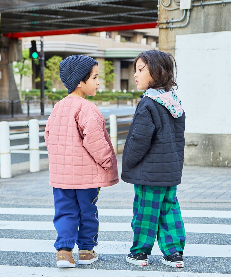 マシンウォッシャブル】スクエアキルトノーカラージャケット