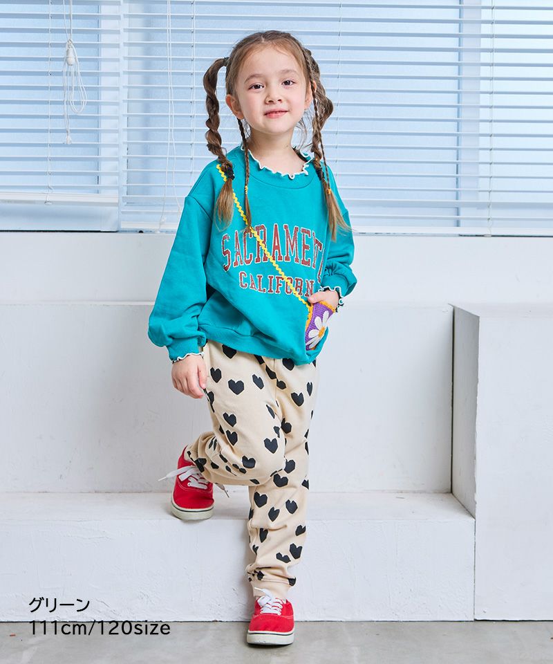 裏毛かぎ針編みポシェットロゴPTトレーナー【販売店舗限定アイテム