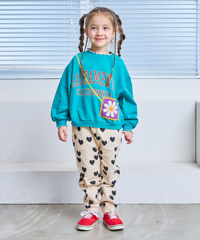 裏毛かぎ針編みポシェットロゴPTトレーナー／一部店舗限定 ｜ トップス