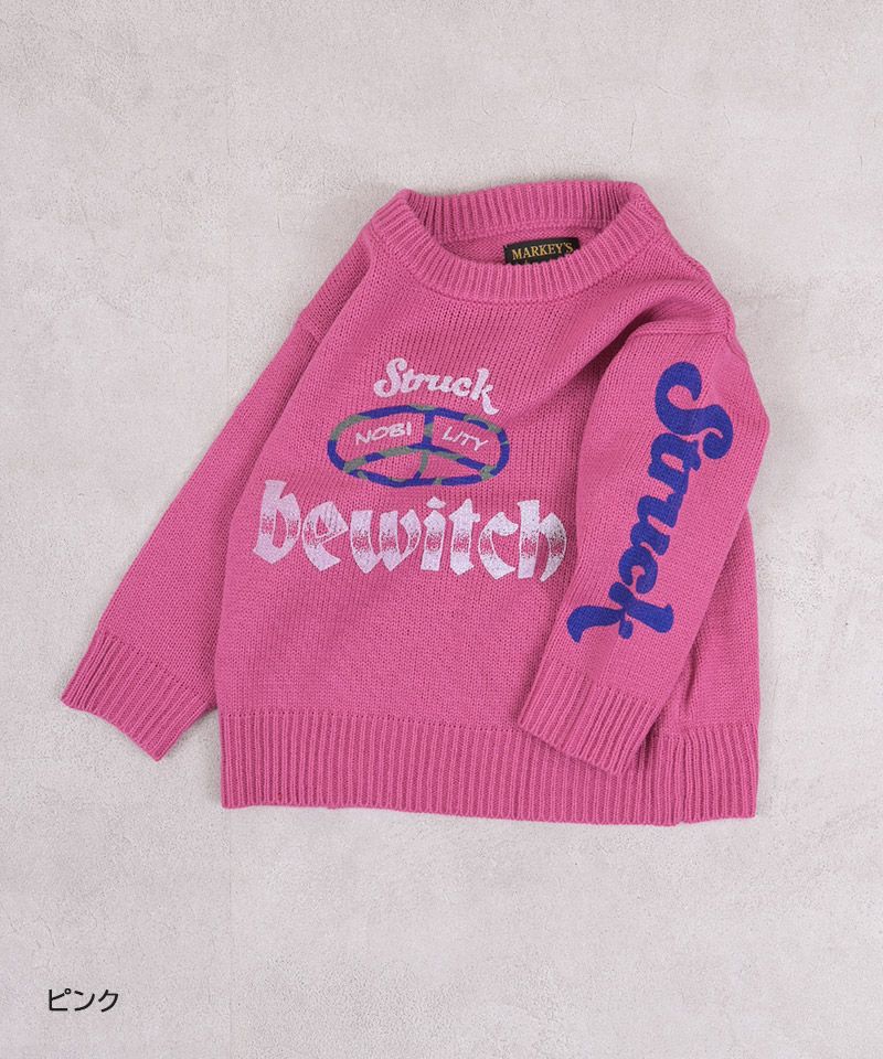 マシンウォッシャブル】クルーネックプリントセーター ｜ トップス