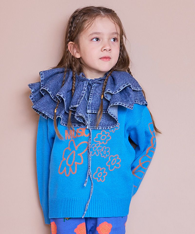 マシンウォッシャブル】クルーネックプリントセーター ｜ トップス