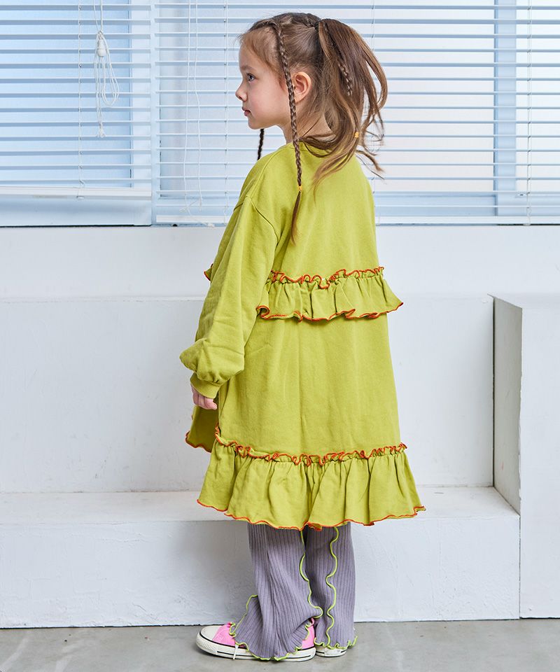 裏毛モチーフプリントフリルワンピース ｜ ワンピース ｜ 子供服の