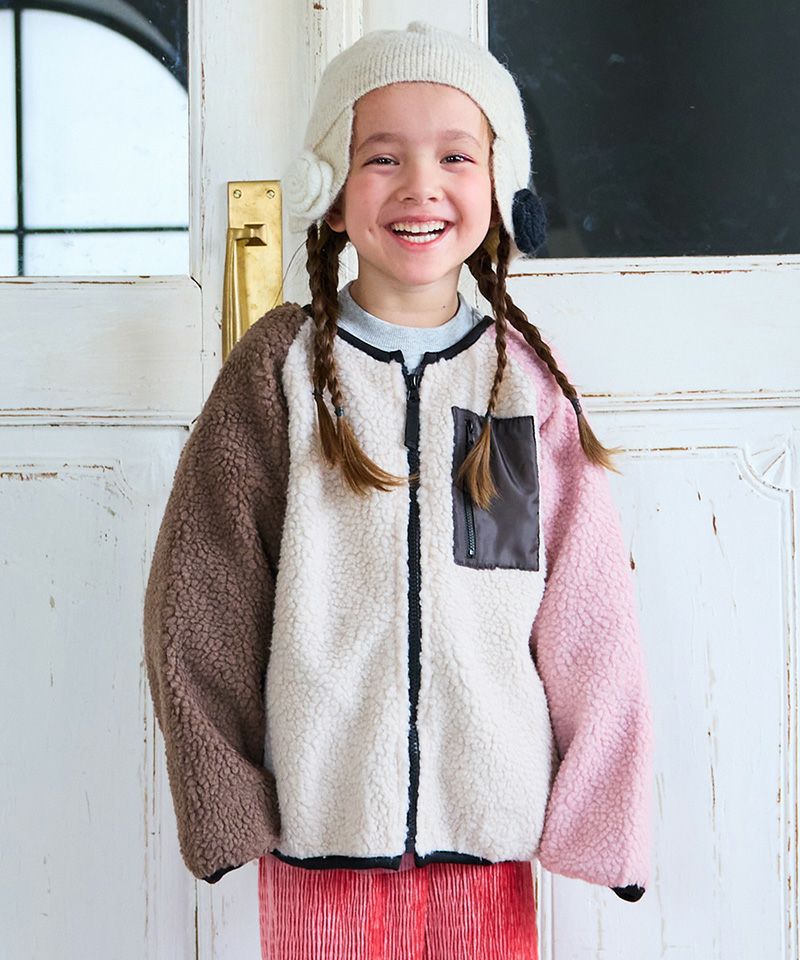 ノーカラーボアジャケット ｜ アウター・ジャケット ｜ 子供服の