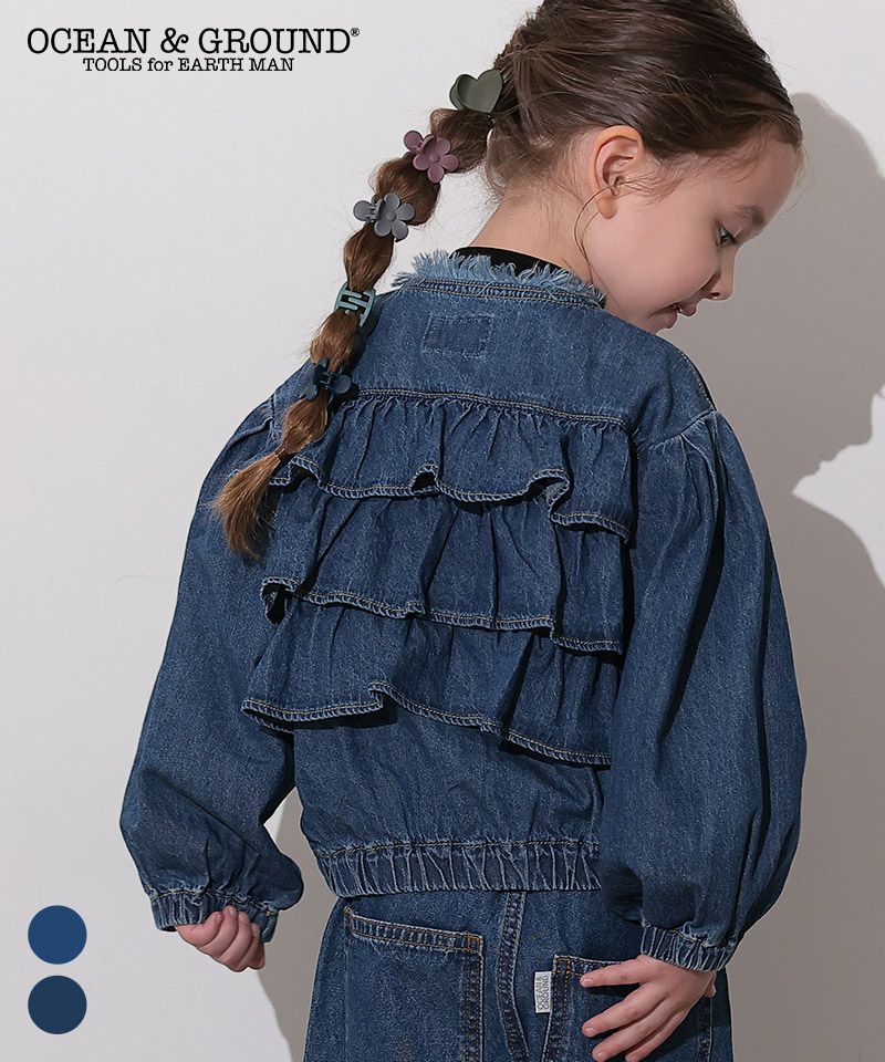 ノ－カラーフリルデニムJKT ｜ アウター・ジャケット ｜ 子供服の