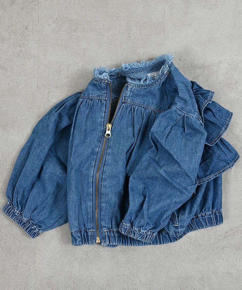 ノ－カラーフリルデニムJKT ｜ アウター・ジャケット ｜ 子供服の