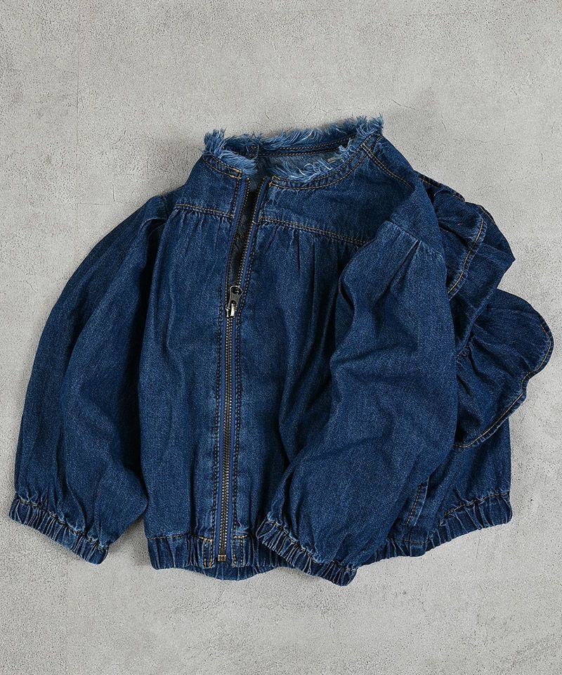 ノ－カラーフリルデニムJKT ｜ アウター・ジャケット ｜ 子供服の