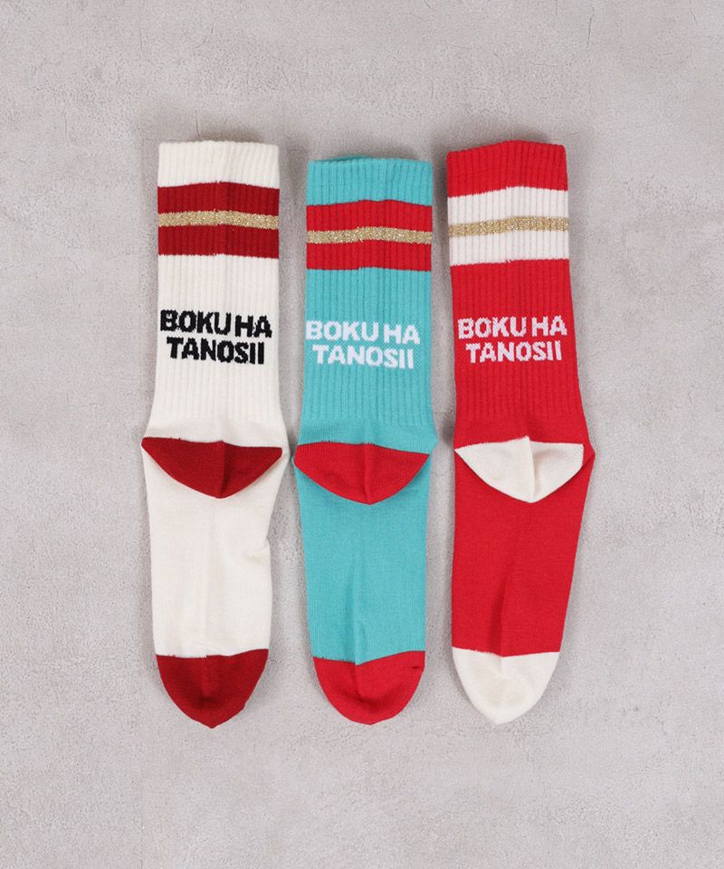 y*y様 新品24-25NOVMBR LIVER153cm BOKUHATANOSII別注 ラメラインソックスB (23-25cm) ｜ ファッション