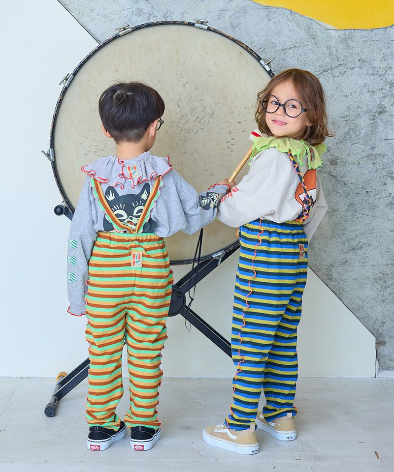 パイルボーダーメロー2wayサロペット ｜ ボトムス ｜ 子供服のセレクト