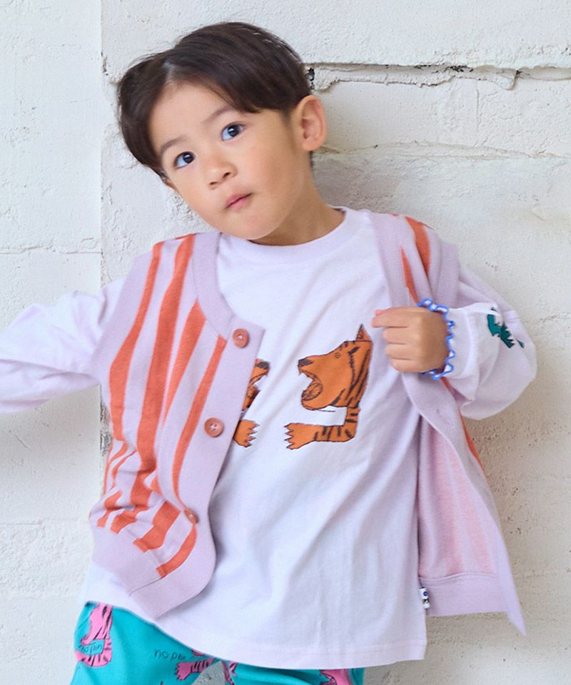 さきページ ミニ裏毛ストライプベスト ｜ アウター・ジャケット ｜ 子供服の